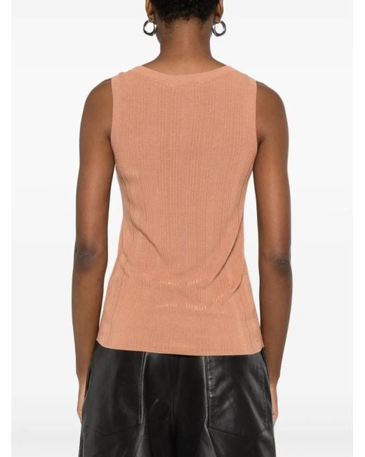 Weekend by Maxmara Natural Ribbed Round-Neck Top