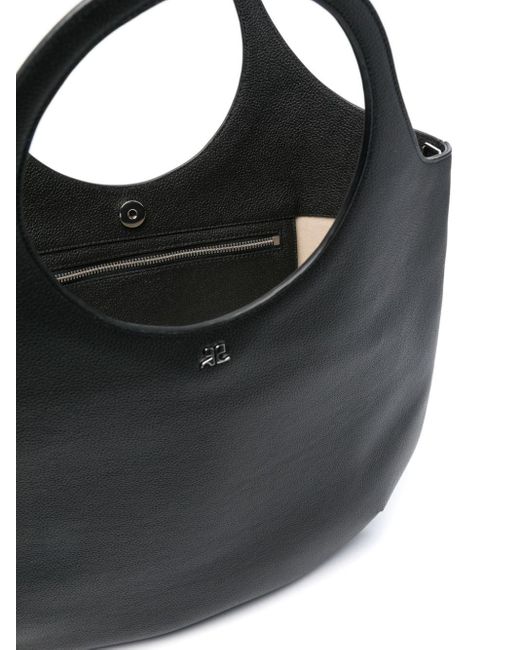 Courreges Black Large Holy Leather Tote Bag