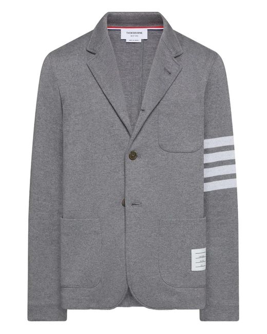 Thom Browne Gray 4-Bar Blazer for men