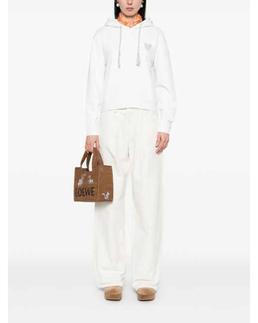 Forte_forte White Logo-Patch Hoodie