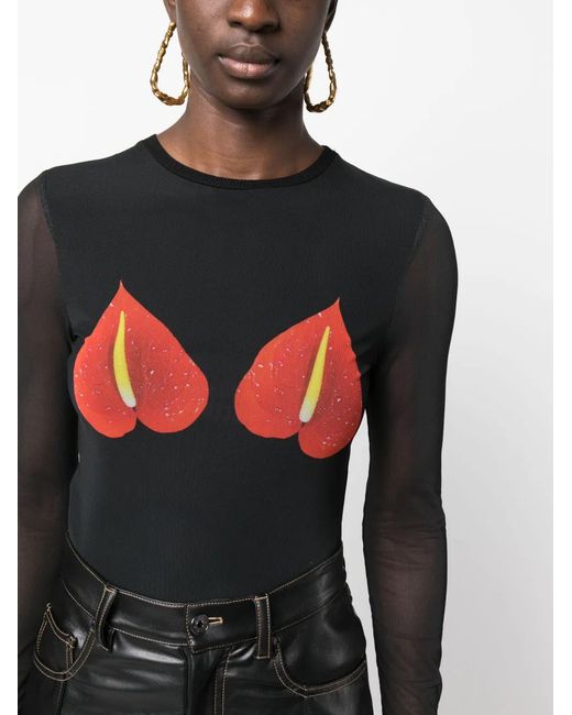 Loewe Black Anthurium Long-Sleeve Top