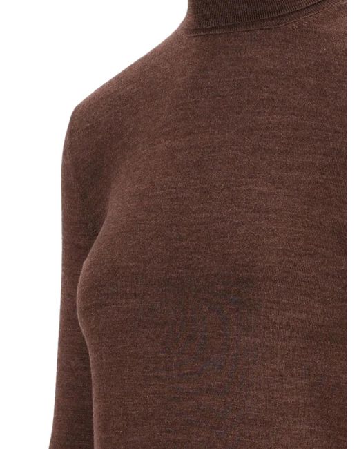 Maison Margiela Brown Wool Silk Underpinnings Turtleneck