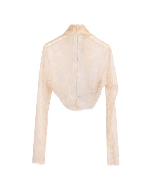 Alberta Ferretti White Lace Effect Sheer Jacket