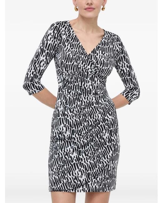 Morgan Gray Rloli Abstract-Print Ruched Mini Dress