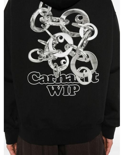 Carhartt Black Hooded Charm Link Sweat for men