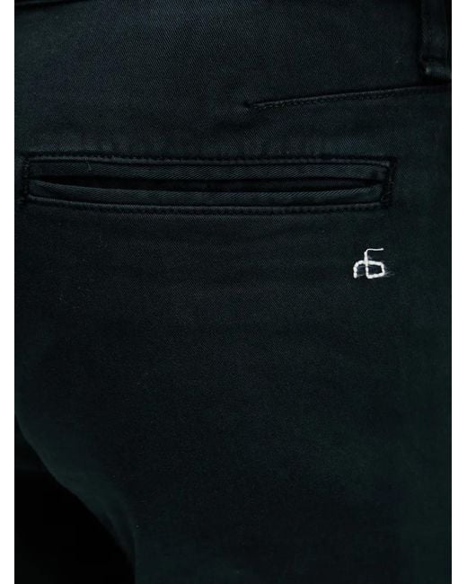 Rag & Bone Black Logo-Embroidered Chinos for men