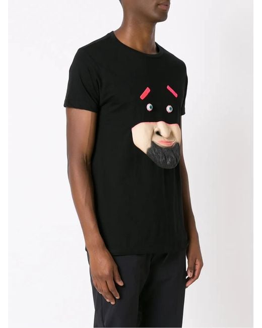 Amir Slama Black Graphic-Print Cotton T-Shirt
