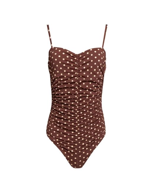 WEILI ZHENG Red Polka-Dot Swimsuit