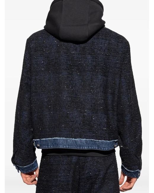 DSquared² Blue Chain-Trimmed Tweed Jacket for men