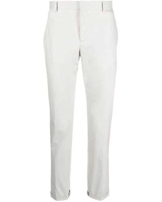 PT Torino White Turned-Up Hem Trousers for men