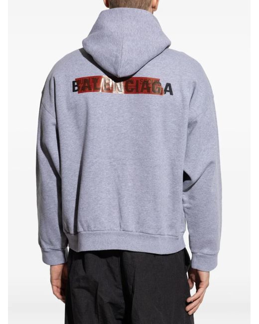 Felpa Con Cappuccio E Logo di Balenciaga in Gray da Uomo