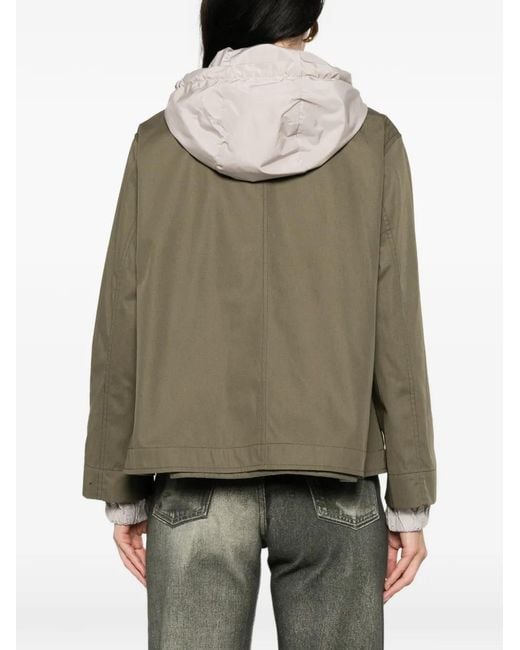 Chaqueta Con Capucha Y Botones Herno de color Green