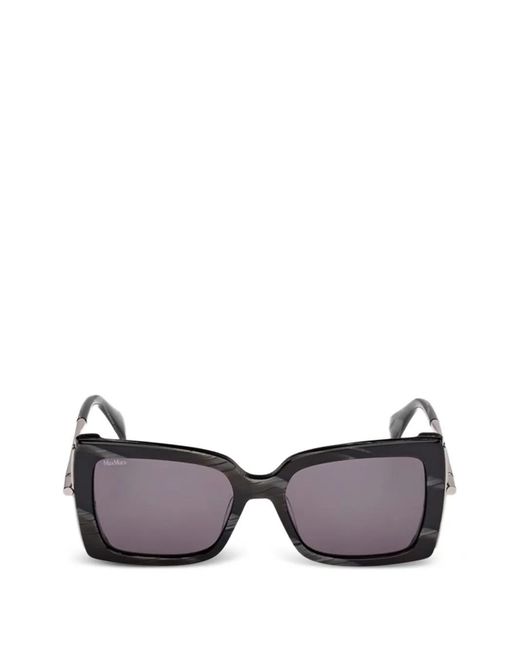Max Mara Gray Geometric-Frame Sunglasses