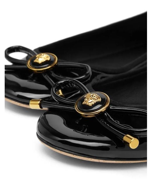 Versace Black Opera Bow Ballet Flats