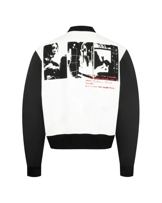 Givenchy White Photographic Negative-Print Bomber Jacket for men