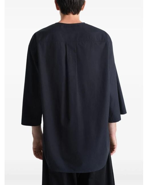 Lemaire Blue Boxy Blouse With Round Neckline