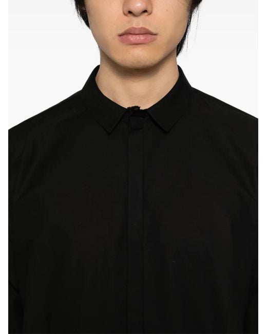 メンズ Label Under Construction コットン シャツ Black