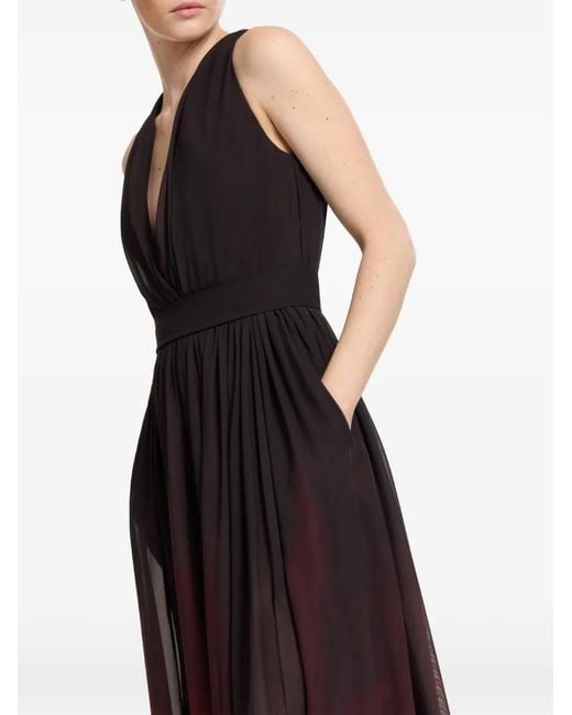 Elie Saab Red Gradient-Print Maxi Dress