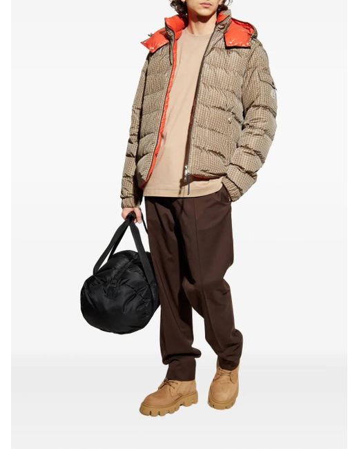 Moncler Brown Logo-Patch Trousers for men