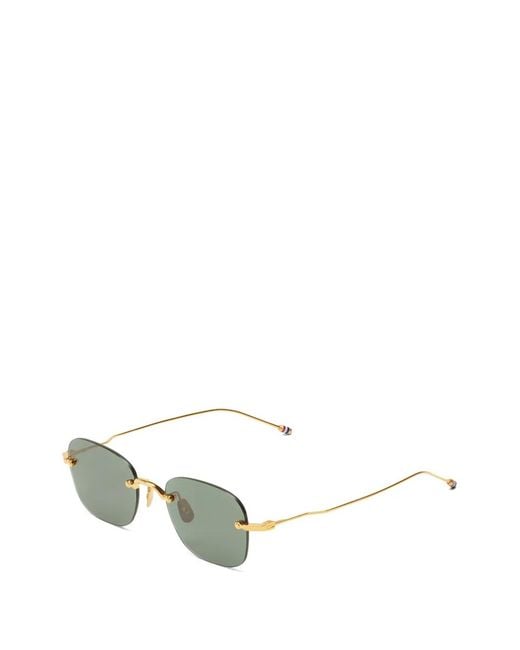 Thom Browne Green Lunettes De Soleil Rectangulaires