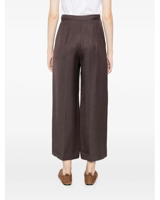 Marella Brown Pressed-Crease Trousers