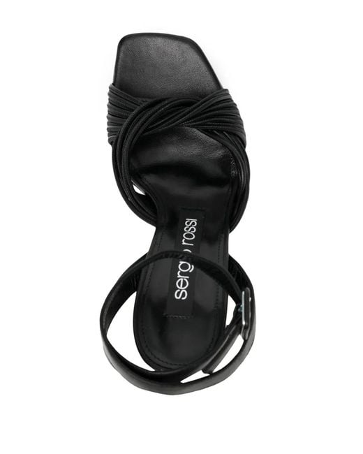 Sergio Rossi Black Sr Akida 130Mm Leather Sandals