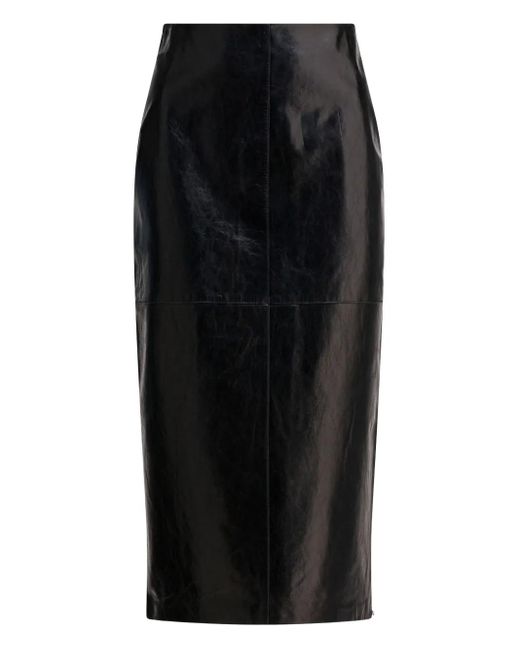 Max Mara Rok Met Leren Vlakken in het Black