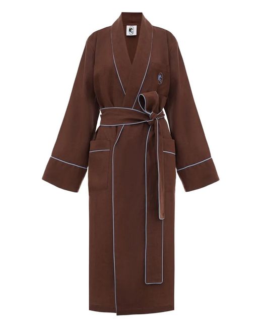 Sleeper Brown Paros Piped Robe