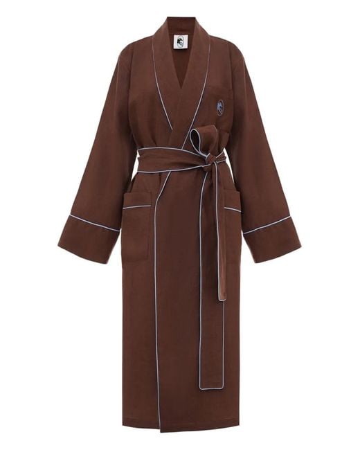 Sleeper Brown Paros Piped Robe