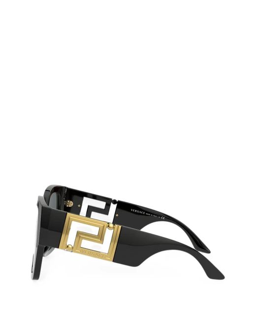 Versace Gray Greca Square-Frame Sunglasses