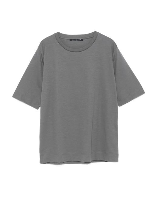 Luisa Cerano Gray Short-Sleeves Cotton T-Shirt
