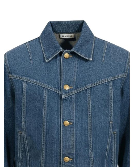 Jil Sander Blue Button-Up Denim Jacket for men