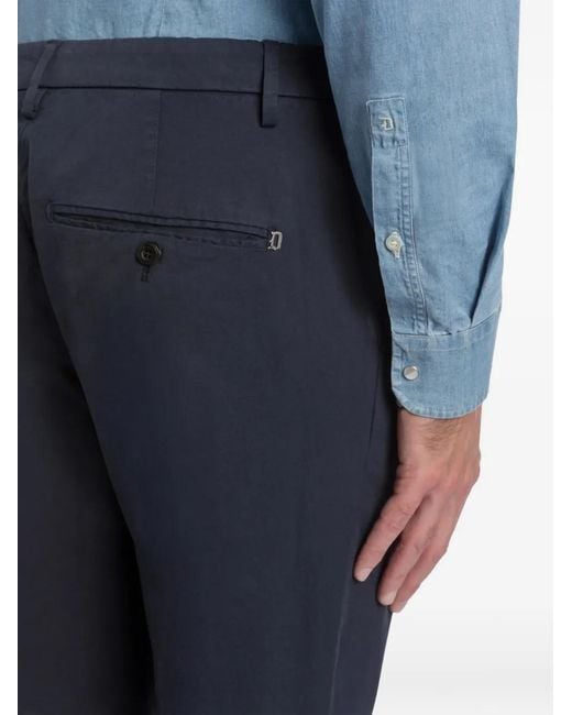 Dondup Blue Turned-Up Cuffs Trousers for men