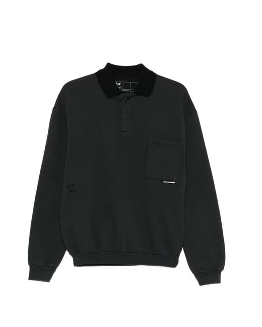 GR10K Black Chest-Pocket Polo Top for men
