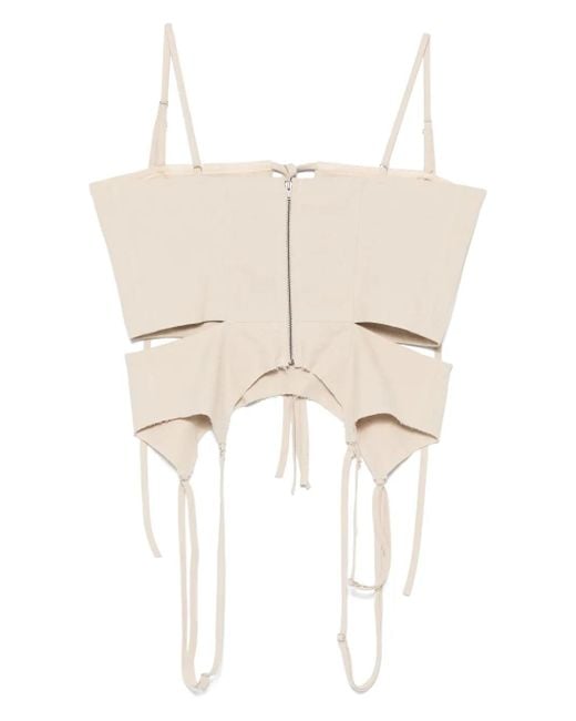 Elena Velez White Keyhole Corset Top