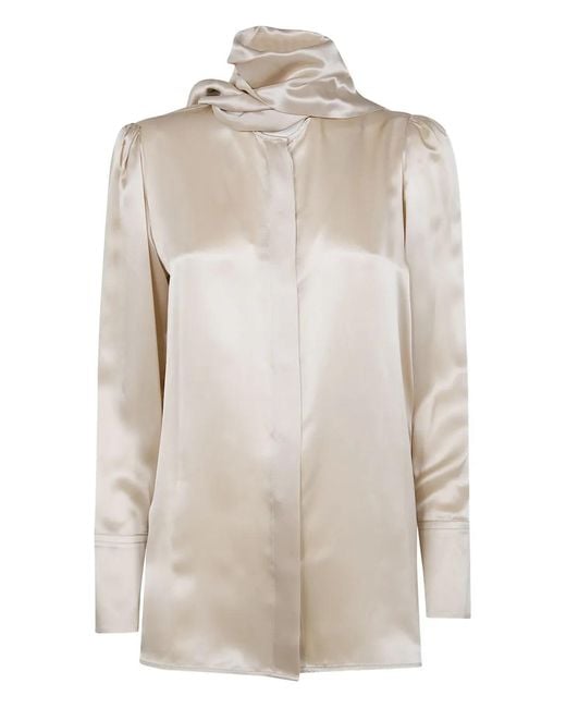 Liviana Conti Natural Chemise Edna À Col Noué