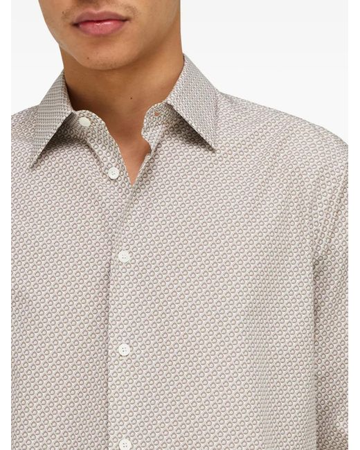 Ferragamo White Micro-Patterned Shirt for men
