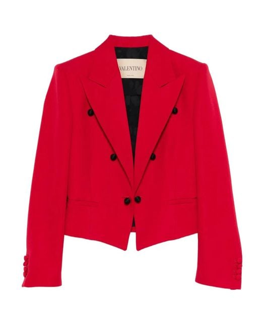 Valentino Garavani Red Buttoned Double-Breasted Blazer
