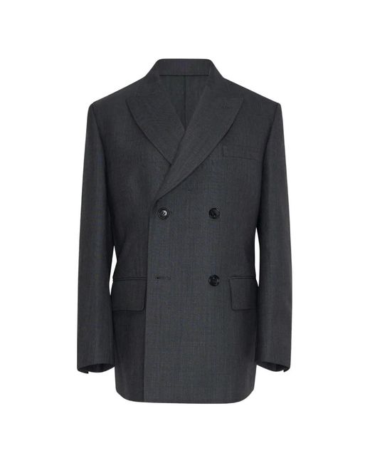 Junya Watanabe Black Double-Breasted Blazer