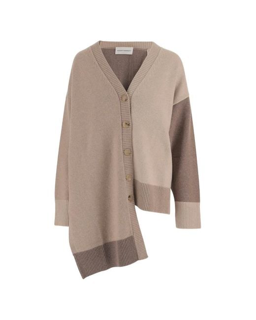 Niccolò Pasqualetti Natural Color-Block Asymmetrical Cardigan