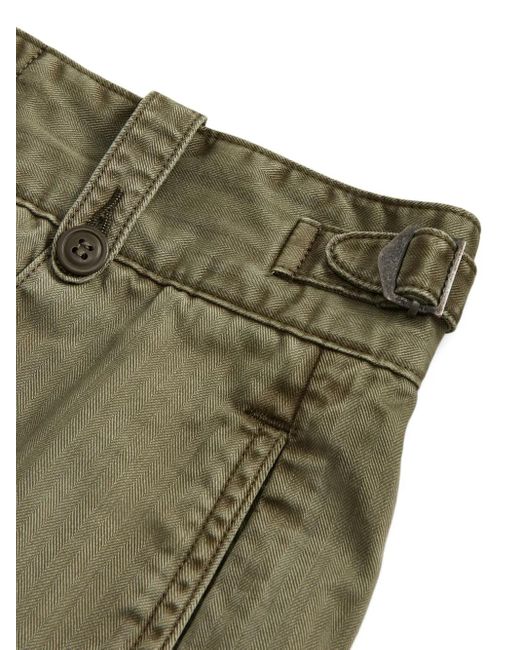 RRL Green Cotton Cropped Trousers