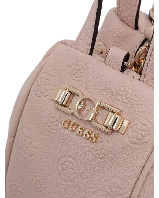 Guess Pink Anise Logo-Embossed Tote Bag