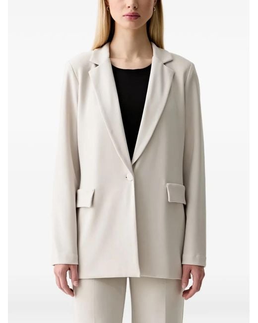 Joseph Ribkoff Gray Single-Breasted Notch-Lapel Blazer