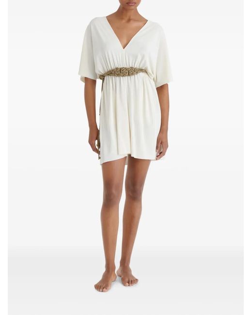 Eres White Palm Self-Tie Belt
