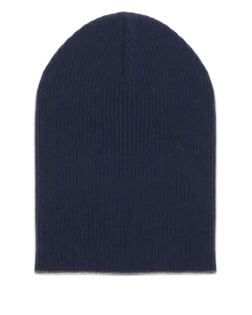 Gorro de cachemira en canalé Brunello Cucinelli de hombre de color Blue
