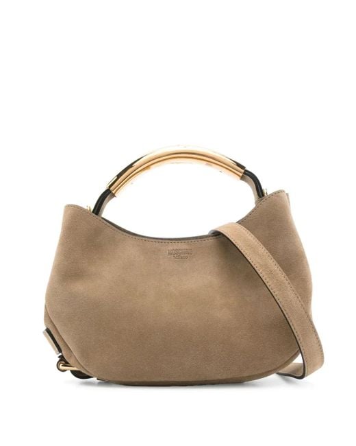 Moschino Metallic Handle Me Tote Bag Aus Wildleder