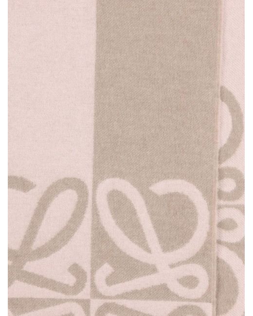 Loewe White Anagram Jacquard-Pattern Scarf