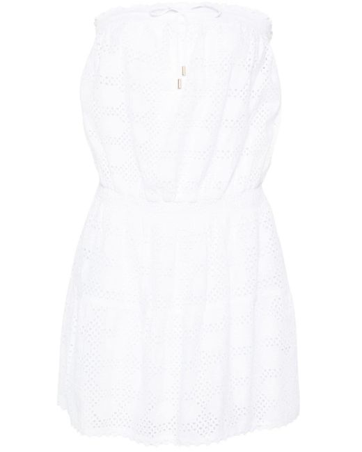 Melissa Odabash White Colette Broderie-anglaise Mini Dress