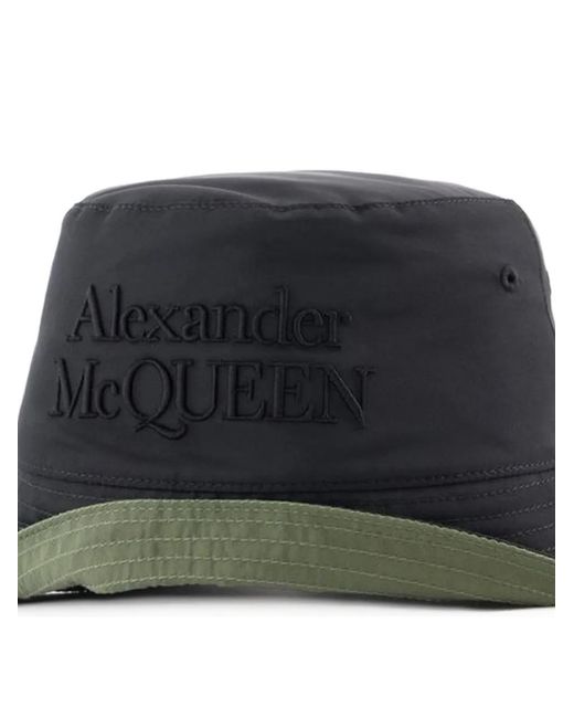 McQueen Black Logo Bucket Hat for men