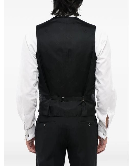Corneliani Gray Single-Breasted Silk Waistcoat for men